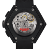 Swiss chronograph watch GRECO-Genève, Titanium Grade 5 case and black DLC finish, carbon fiber dial, fluorescent, back view