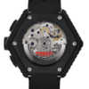 Swiss chronograph watch GRECO-Genève, Titanium Grade 5 case and Black DLC “Clous de Paris” polished finish, carbon fiber dial, fluorescent, back view