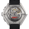 Swiss chronograph watch GRECO-Genève, Titanium Grade 5 case and Polished & circular satin finish, carbon fiber dial, fluorescent, back view