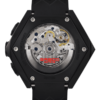 Swiss chronograph watch GRECO-Genève, Titanium Grade 5 case and Polished & satin black DLC circular finish, carbon fiber dial, fluorescent, back view