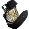 Skeleton high-end watch GRECO-Genève with gold 3N finish dial, back view