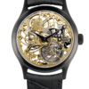 Skeleton swiss luxury watch GRECO-Genève with gold 3N finish dial, front view