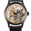 Skeleton swiss luxury watch GRECO-Genève with gold 4N finish dial, front view