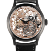 Skeleton swiss luxury watch GRECO-Genève with gold 5N finish dial, front view