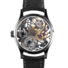 Skeleton Swiss watch GRECO-Genève with ruthenium finish dial, back view